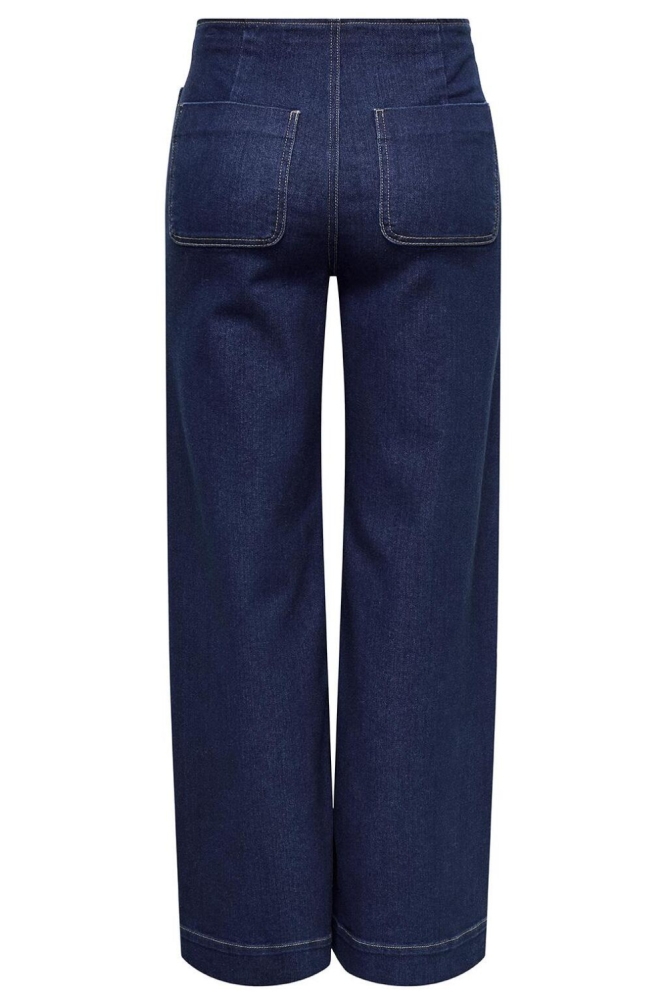 JDYNEWVANESSA HW POCKET WIDE JEANS 15349749 DARK BLUE DENIM